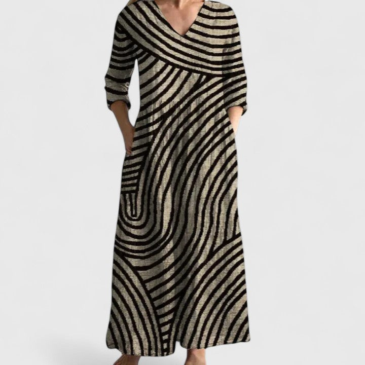 Arabella | Comfortable Geometric Style Dress — Alfa Empire, view 2