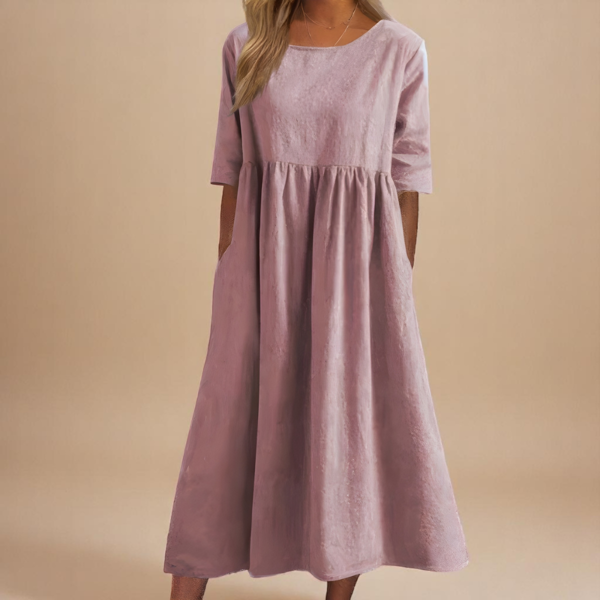 Aurelia | Classic Mid Sleeve Dress — Pink — Alfa Empire, view 8
