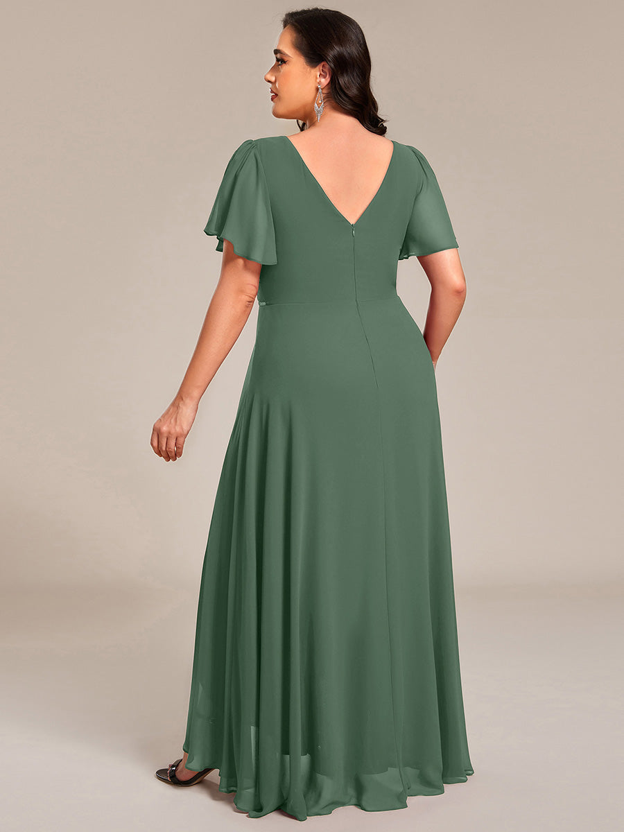Chiffon High-Low Flowy Wedding Guest Dress