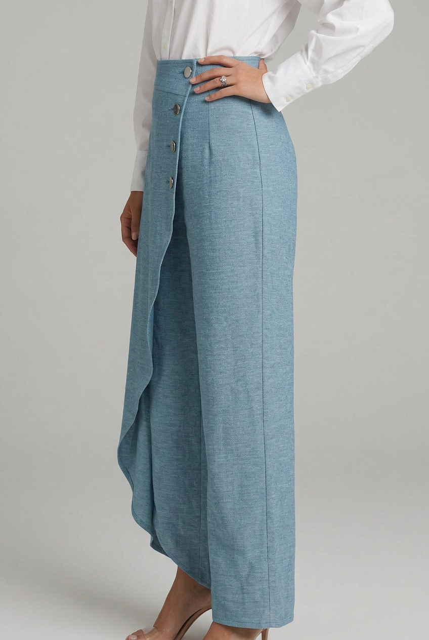 Elara | Refined High-Waisted Wrap Wide-Leg Pants — Alfa Empire, view 4