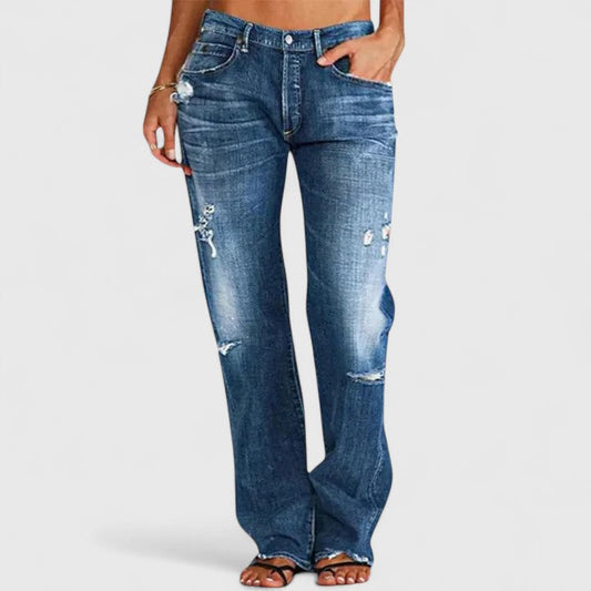 Grace | Refined Wide-Leg Jeans — Dark Blue — Alfa Empire, view 2