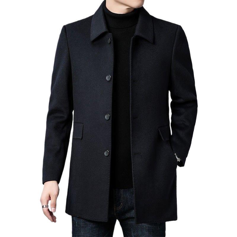 Men's Button-Front Overcoat with Notched Collar — Alfa Empire, view 7