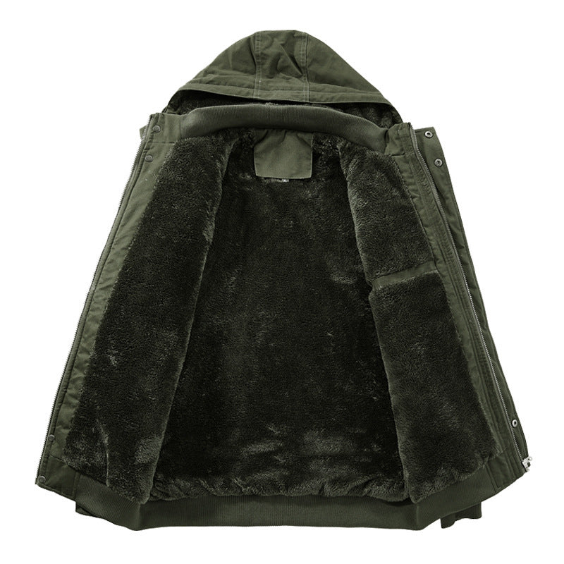 Men's Hooded Field Jacket with Sherpa Lining and Cargo Pockets — Alfa Empire, view 5