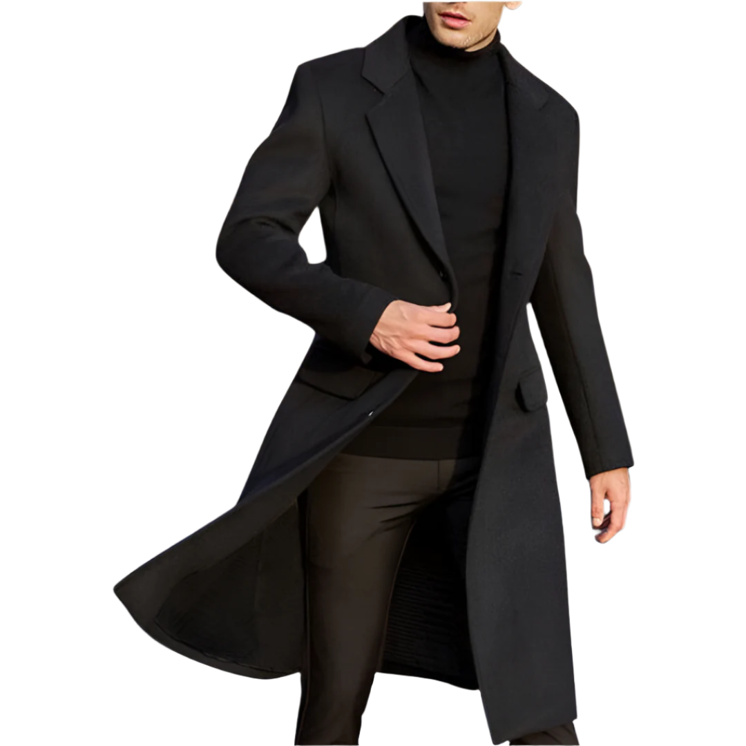 Men's Notched Lapel Overcoat Long Single-Breasted — Alfa Empire, view 3