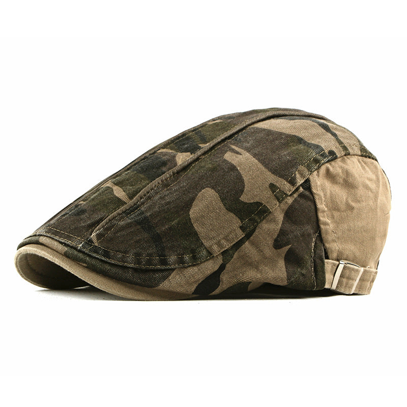Vaughn | Vintage Camouflage Flat Cap — Dry Grass — Alfa Empire, view 3
