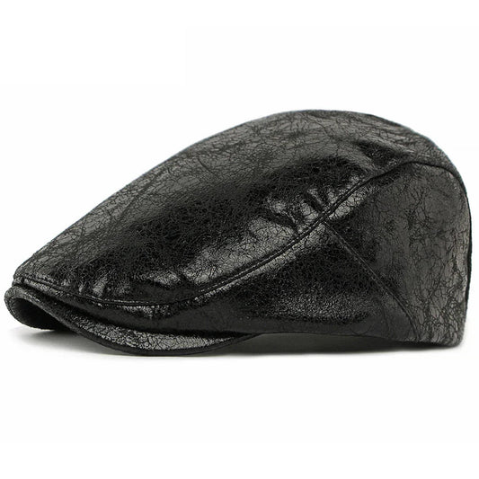 Westin | Vintage Distressed Retro Flat Cap — Black — Alfa Empire, view 2