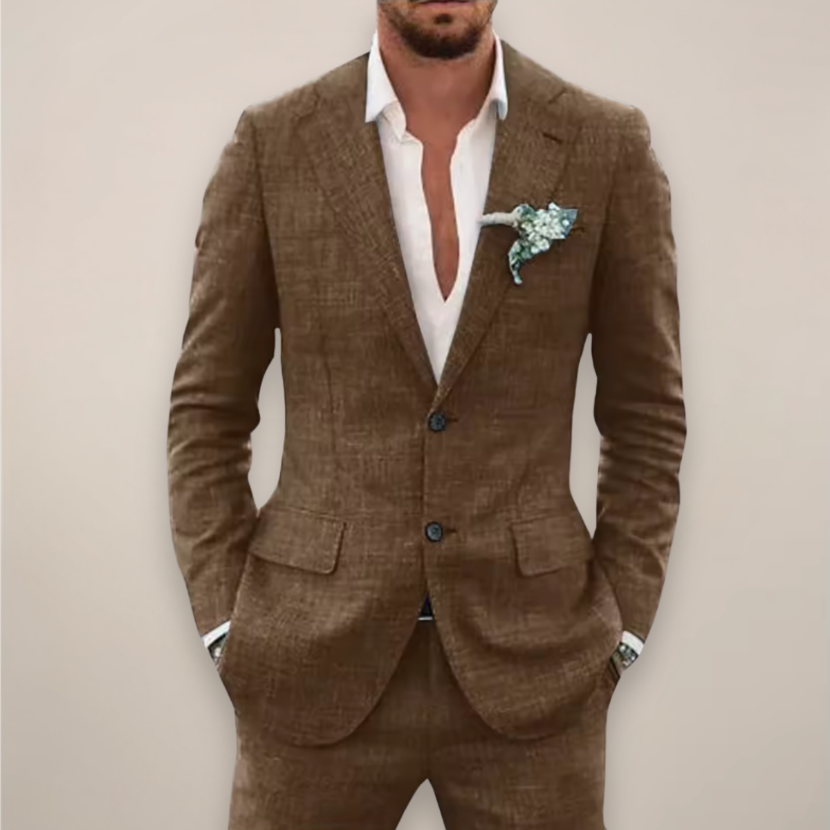 William | Modern Tailored Two-Piece Suit — Brown — Alfa Empire, view 8