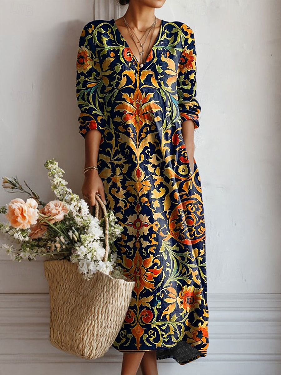 Yana | Classic Everyday Comfort Dress — MultiColor — Alfa Empire, view 1