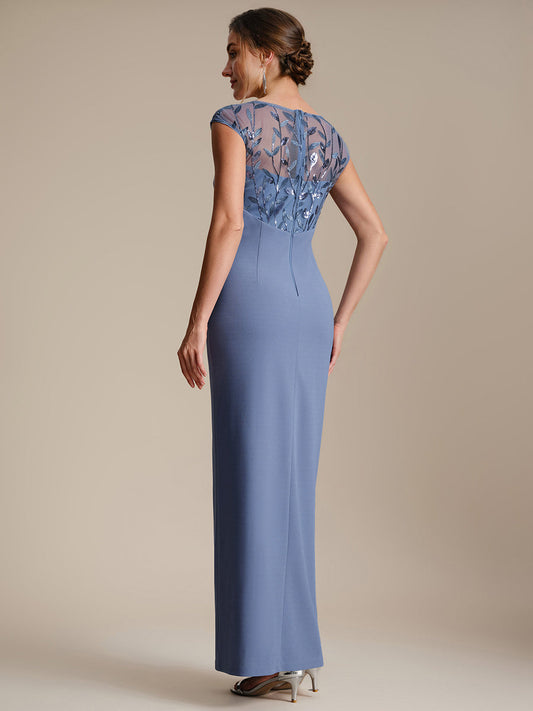 Crepe Knotted Cap Sleeve Wedding Guest Dress