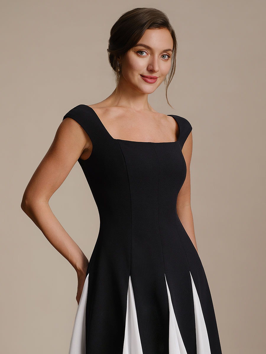 A-Line Midi Cap Sleeve Wedding Guest Dress
