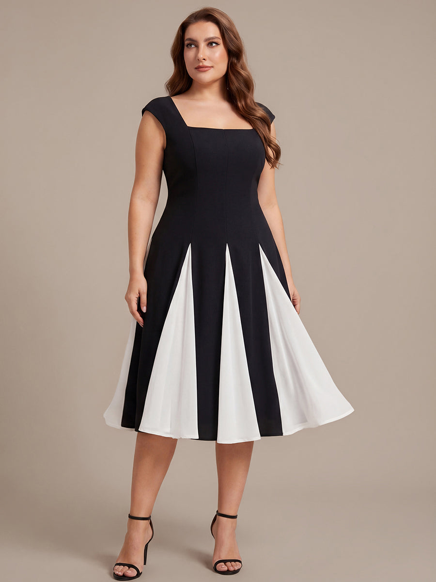 A-Line Midi Cap Sleeve Wedding Guest Dress