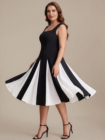 A-Line Midi Cap Sleeve Wedding Guest Dress
