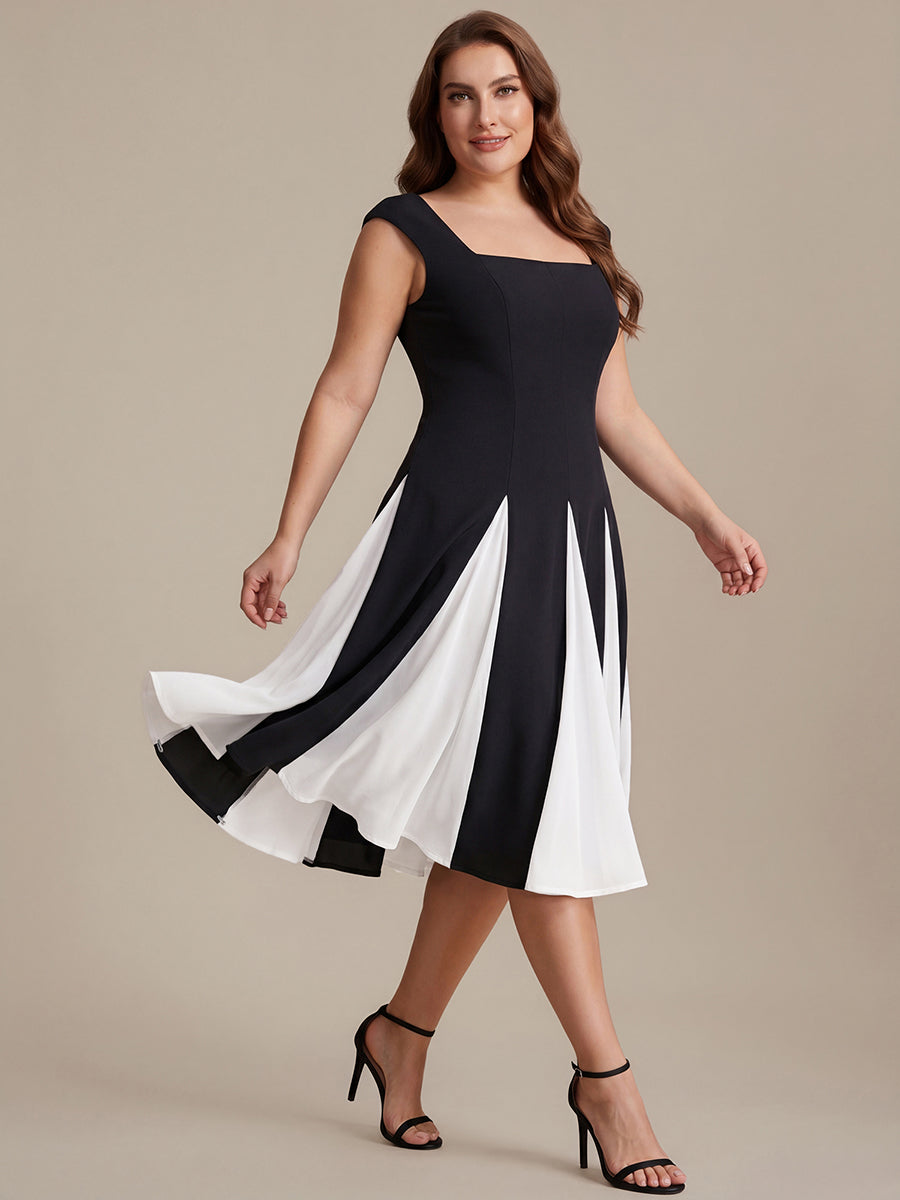 A-Line Midi Cap Sleeve Wedding Guest Dress