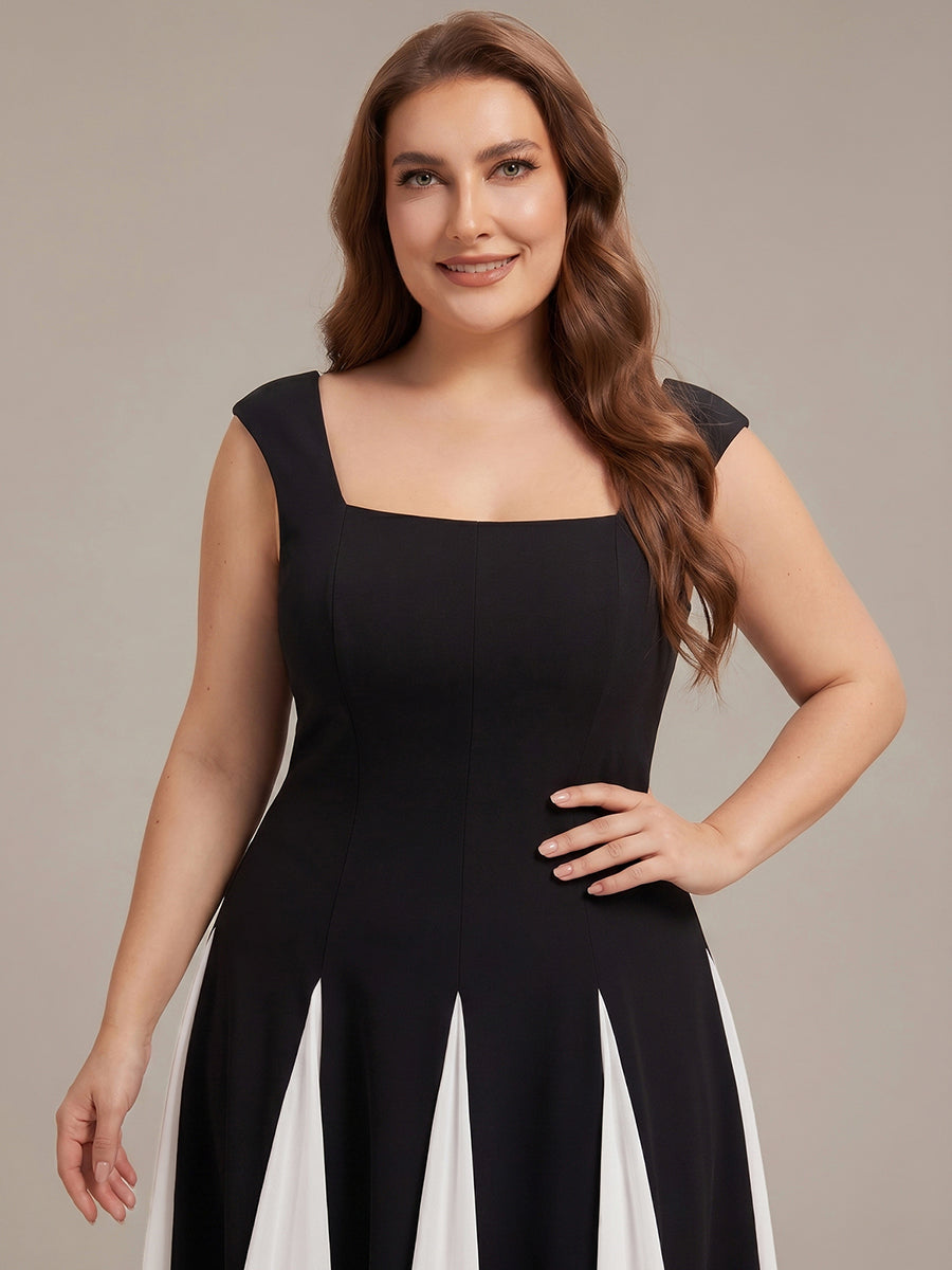 A-Line Midi Cap Sleeve Wedding Guest Dress