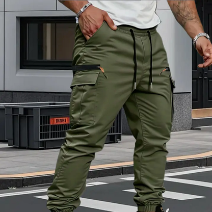Alexander | Casual Stretchable Cargo Pants — Green — Alfa Empire, view 1