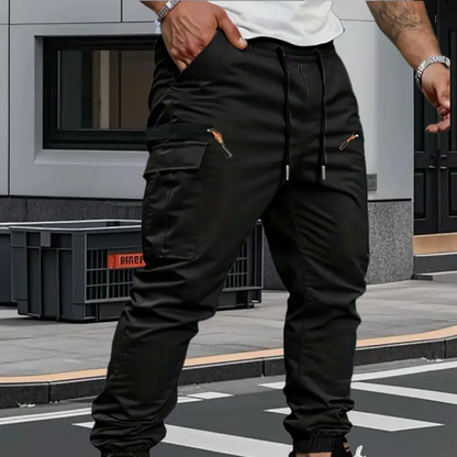 Alexander | Casual Stretchable Cargo Pants — Black — Alfa Empire, view 4