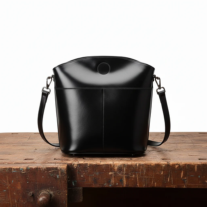 Alina | Casual Signature Shoulder Bag — Black — Alfa Empire, view 5