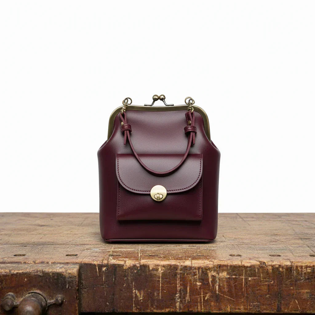 Alison | Refined Vintage Lux Bag — Wine Red — Alfa Empire, view 5