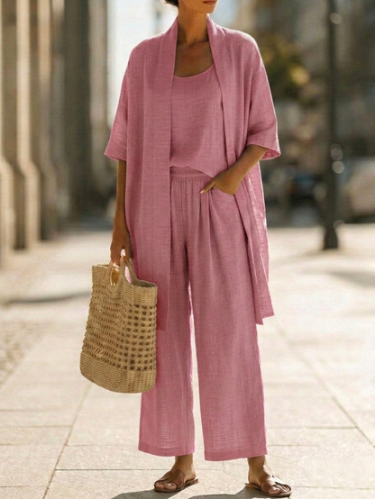 Alison | Refined Effortless Three-Piece Set — Rose — Alfa Empire, view 6
