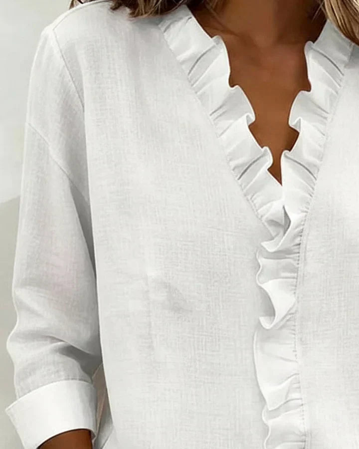 Althea | Lightweight V-Neck Blouse — Alfa Empire, view 8