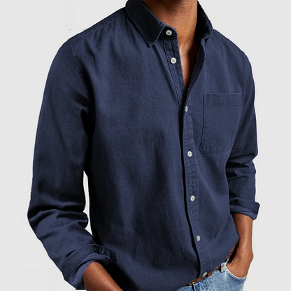 Alvin | Casual Shirt For Men — Navy blue — Alfa Empire, view 1