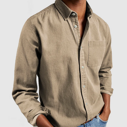 Alvin | Casual Shirt For Men — Khaki — Alfa Empire, view 2