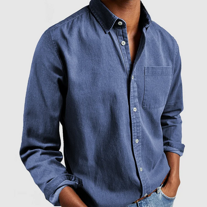 Alvin | Casual Shirt For Men — Blue — Alfa Empire, view 3