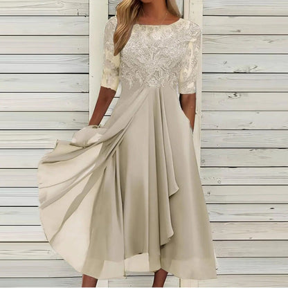 Amelia | Graceful Refined Evening Dress — White — Alfa Empire, view 3