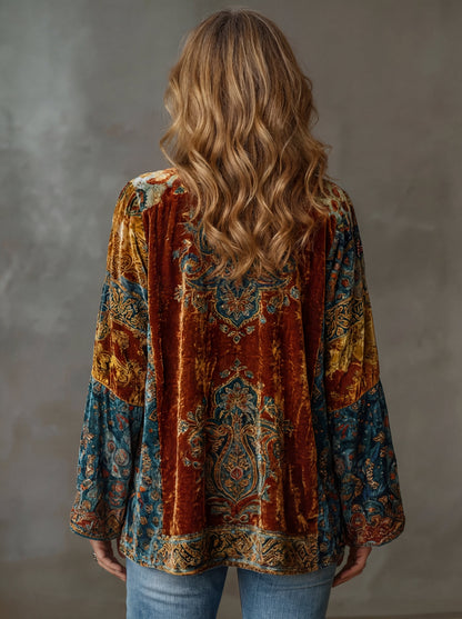 Amelie | Modern Velvet-Touch Bohemian Cardigan — Alfa Empire, view 3