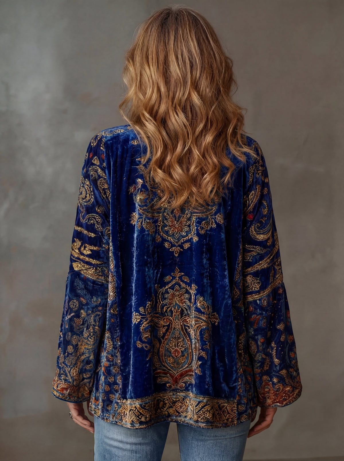 Amelie | Modern Velvet-Touch Bohemian Cardigan — Alfa Empire, view 5