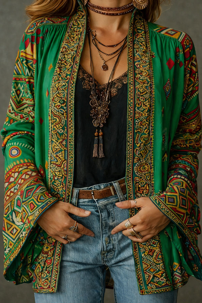 Amelie | Modern Velvet-Touch Bohemian Cardigan — Alfa Empire, view 9