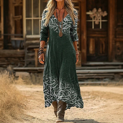 Antonia | Vintage Long Sleeve Casual Dress — Alfa Empire, view 2