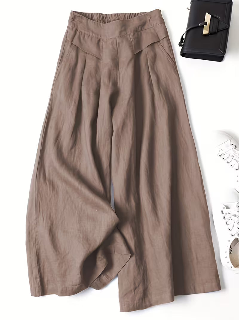 Anya | Breathable Loose Wide-Leg Pants — Rust — Alfa Empire, view 3