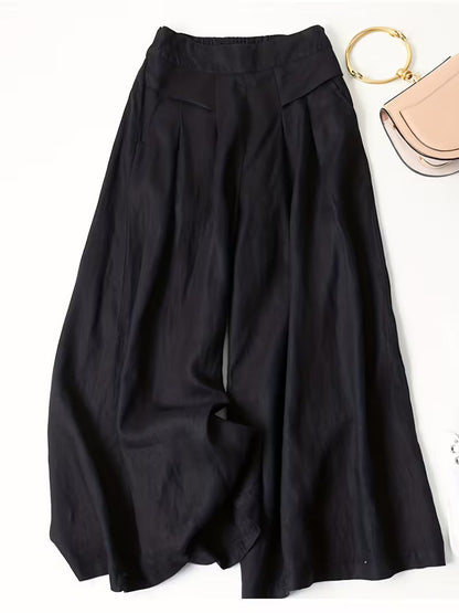 Anya | Breathable Loose Wide-Leg Pants — Black — Alfa Empire, view 6