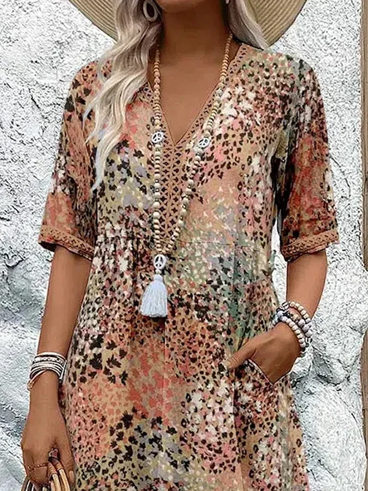 Arabella | Vibrant Pattern Midi Dress — Alfa Empire, view 7