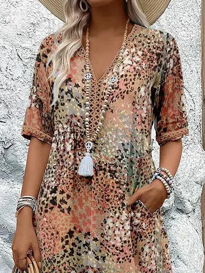 Arabella | Vibrant Pattern Midi Dress — Alfa Empire, view 7