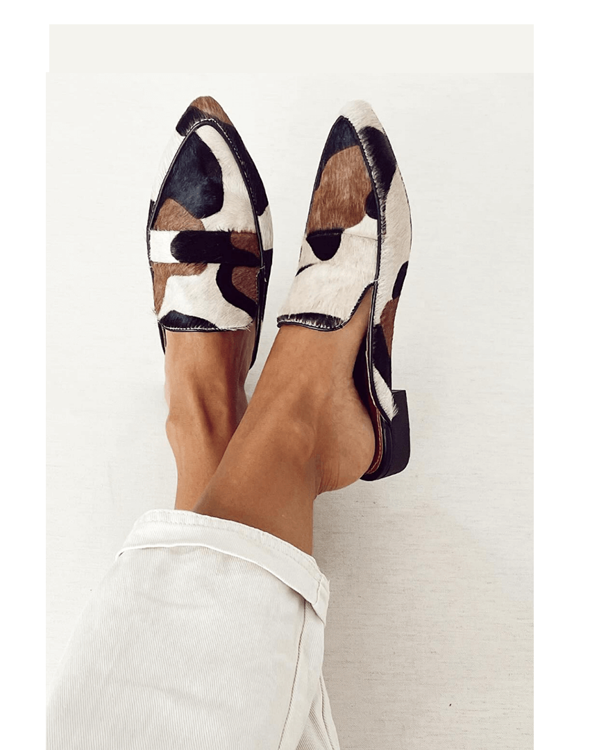 Arabella | Classic Chic Pattern Loafers — Black And White — Alfa Empire, view 1