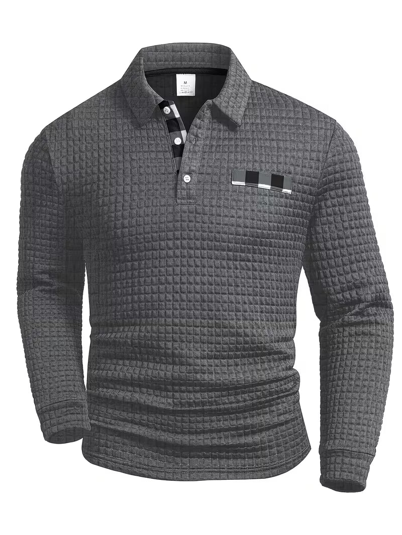 Arnel | Modern Plaid Pattern Button Up Shirt — Grey — Alfa Empire, view 3
