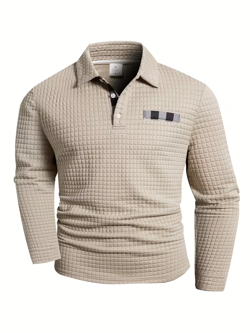Arnel | Modern Plaid Pattern Button Up Shirt — Beige — Alfa Empire, view 5