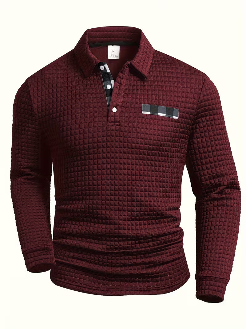 Arnel | Modern Plaid Pattern Button Up Shirt — Red — Alfa Empire, view 6