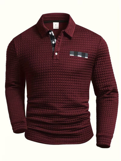 Arnel | Modern Plaid Pattern Button Up Shirt — Red — Alfa Empire, view 6