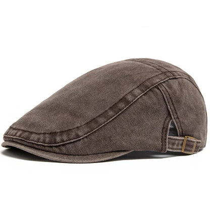 Arthuro | Classic Denim Flat Cap — Tobacco Brown — Alfa Empire, view 8