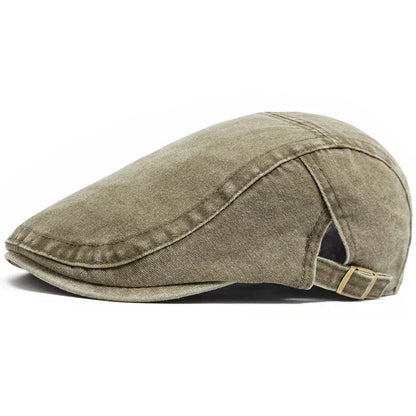 Arthuro | Classic Denim Flat Cap — Field Olive — Alfa Empire, view 10