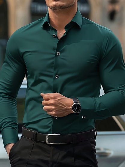 Arvid | Classic Long Sleeve Everyday Shirt — Green — Alfa Empire, view 4