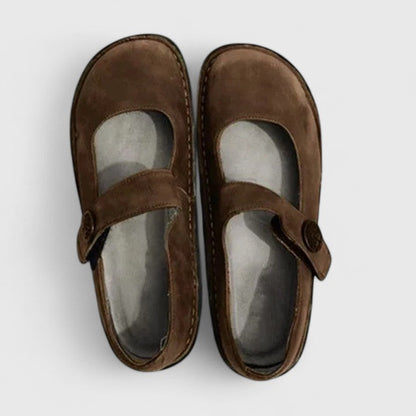 Ashlyn | Classic T-Bar Comfort Mary Jane Shoes — Brown — Alfa Empire, view 6