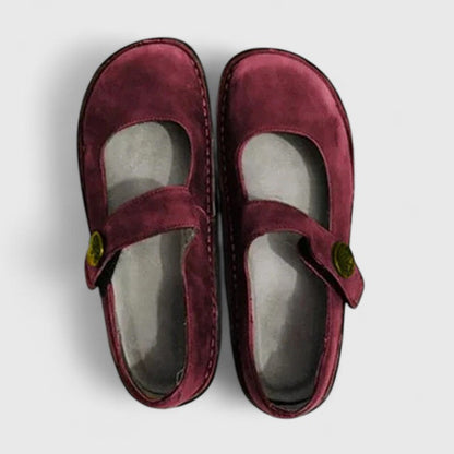 Ashlyn | Classic T-Bar Comfort Mary Jane Shoes — Red — Alfa Empire, view 7