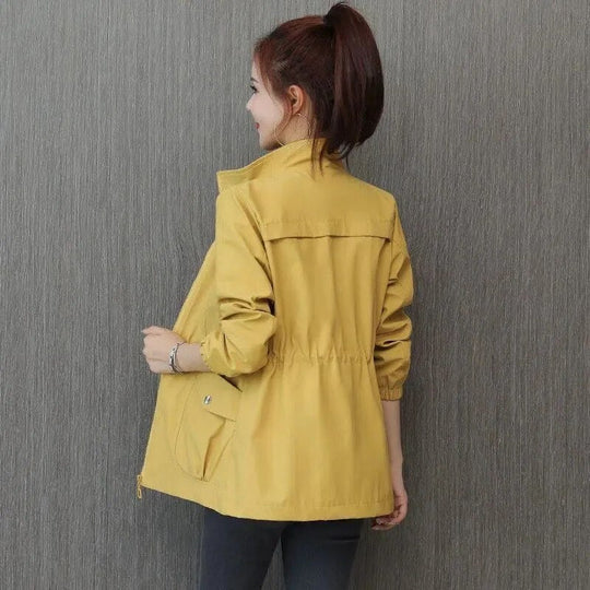 Aurora | Casual Lightweight Drawstring Jacket — Yellow — Alfa Empire, view 1