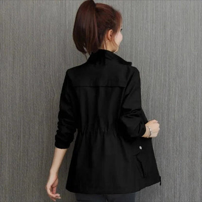Aurora | Casual Lightweight Drawstring Jacket — Black — Alfa Empire, view 4