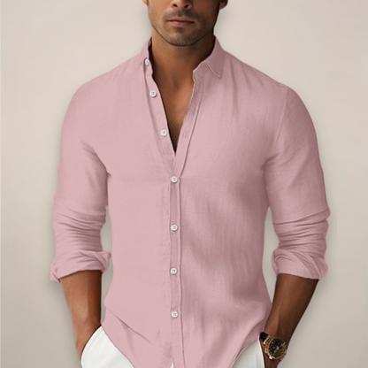 Bailey | Casual Summer Button Shirt — Pink — Alfa Empire, view 5