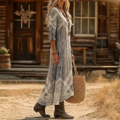 Beatriz | Vintage Long Sleeve Casual Dress — Alfa Empire, view 2